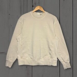 Levis Authentics Relaxed Fit Embroidered Crewneck Sweatshirt Mens Small Beige